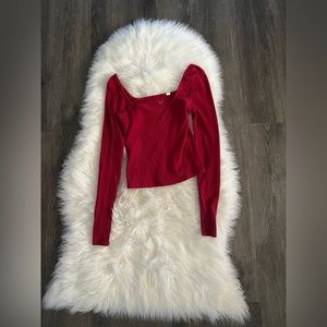 Red long sleeve top